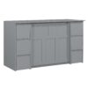 Twin Size Murphy Bed With Drawers, Cabinets, USB Ports Material - Gray - Image 3