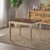 Rectangle Dining Table With Cream Legs - Dark Oak - Image 9