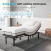 Adjustable Metal Bed Base With Head And Foot Incline, Anti Snore Feature, Wireless Control, Twin Long - Antique Black - Image 2
