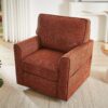 360 Degree Swivel Chair Accent Barrel Armchair With Side Pockets - Red - Image 12