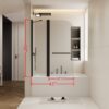 Aluminum Alloy Shower Doors With Rotation Shaft And 6Mm Tempered Glass - Matte Black - Image 5
