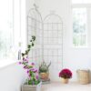 2 Pack Metal Garden Rustproof Trellis For Climbing Plants Outdoor Flower Support - Cream White - Image 11