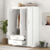 3 Door Wardrobe With 2 Drawers - White - Image 16