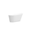 Freestanding Bathtub Modern Stand Alone Soaking Bathtub - Brushed Nickel Drain And Minimalist Linear Design Overflow Included, Cupc Certified - White - Image 8