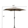 9' Pole Umbrella With Carry Bag - Gray - Image 3