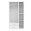 Modern 3 Door Mirror Wardrobe With 2 Drawers And Top Cabinet - White - Image 6