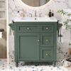 Bathroom Vanity With Top Sink, Modern Bathroom Storage Cabinet & 2 Drawers And A Tip-Out Drawer, Single Sink Bathroom Vanity - Green - Image 22