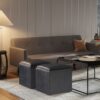 Rockwood - Cube Storage Ottoman With Tray - Distressed Black - Image 7