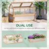 Outsunny - Raised Garden Bed With Polycarbonate Greenhouse, Wooden Garden Cold Frame Greenhouse, Flower Planter Protection, 48" x 24" x 32" - Natural - Image 6