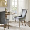Elegant Design Comfortable Seating Dining Side Chair (Set of 2) - Dark Gray - Image 2