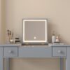 Vanity Table With LED Lights, Flip-Top Mirror And 2 Drawers, Jewelry Storage - Sleek Gray - Image 13