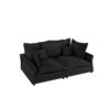 Modern Comfy Upholstered Sofa Cloud Couch, Deep Seat Couches With Multiple Large Soft Pillows, Convertible Deep Seat Chaise Longue For Living Room - Black - Image 10