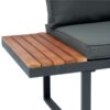 4 Piece L-Shaped Patio Wicker Outdoor 5 Seater Sectional Sofa Seating Group Conversation Sets With Side Table & Cushions - Dark Gray - Image 10