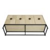 Carved 4 Door Sideboard, Sideboard Buffet Cabinet With Storage, Modern Coffee Bar Cabinet With Adjustable Shelf For Living Room - Natural - Image 13