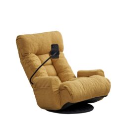 Adjustable Swivel Lounge Chair With 360 Degree Rotating Seat And Headrest Support, Leisure Chair Deck Chair Game Chair For Living Room - Yellow