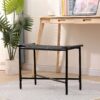 Handwoven Paper Rope Foot Rest Shoes Stools Ottomans For Entryway, Living Room, Bedroom & Office - Black - Image 5