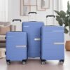 Hardshell Suitcase Double Spinner Wheels Pp Luggage Sets Lightweight Durable Suitcase With Tsa Lock, 3 Piece Set (20/24/28) - Purplish Blue - Image 2