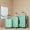 3 Piece Luggage Sets Pc Lightweight & Durable Expandable Suitcase With Two Hooks, Double Spinner Wheels, Tsa Lock, (21/25/29) - Light Green - Image 2