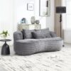 Bean Bag Sofa Lazy Sofa Durable Comfort Lounger High Back Bean Bag Chair Couch For Adults And Kids, Indoor & Outdoor - Dark Gray - Image 9