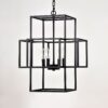 4 Light Metal Lantern Tiered Pendant Hanging Light Fixtures, Industrial Farmhouse Adjustable Height Chandeliers For Dining Room Hallway Foyer Entryway (E12 Bulbs Not Included) - Matte Black - Image 12