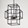 4 Light Metal Lantern Tiered Pendant Hanging Light Fixtures, Industrial Farmhouse Adjustable Height Chandeliers For Dining Room Hallway Foyer Entryway (E12 Bulbs Not Included) - Matte Black - Image 10