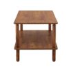 Modern 2 Tier Coffee Table For Living Room Furniture, Rectangular Center Table With Open Storage Shelf, Rounded Rubberwood Legs - Walnut Brown - Image 6