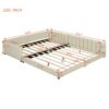 Queen & Twin Long Size Upholstered Platform Bed, Mother & Child Bed - Beige - Image 18