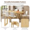 Topmax - 7 Piece Traditional Extendable Dining Table Set With Butterfly Leaf And 6 Upholstered Dining Table Set - Natural - Image 3