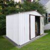 10'x8' Garden Sheds Outdoor Storage Sheds - White / Coffee - Image 4