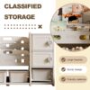 Kids Toy Storage Organizer With 8 Removable Toy Bins, 4 Tier Bookshelf, And 2 Cabinet Storage - Gray / Ivory - Image 9