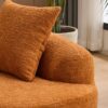 Compression Sofa:4 Seater Orange Sofa With Wood Grain Chenille Fabric, 30D, 60 Hardness Full Sponge, 4 Pillows For Living Room, Home Furniture Sleeper Sectional Sofa For Apartment - Image 27