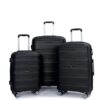 Hardshell Suitcase Spinner Wheels Pp Luggage Sets Lightweight Durable Suitcase & Tsa Lock, 3 Piece Set (20/24/28) - Black - Image 7