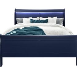 Charlston - Full Bed Design With LED - Blue