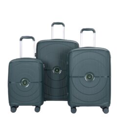 New Hardshell Suitcase Double Spinner Wheels Pp Luggage Sets Lightweight Durable Suitcase With Tsa Lock, 3 Piece Set (20/24/28) - Green
