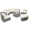 Patio Furniture Set Outdoor Daybed Rattan Sectional With Cushions And Center Table - Beige - Image 22