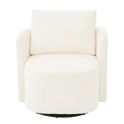 360° Swivel Chair With Upholstered Curved Design - Beige