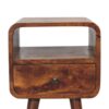 Mini Curve Open Bedside Table - Chestnut - Image 5