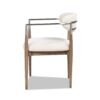 Artemis - Mixed Material Upholstered Dining Arm Chair - Warm White - Image 3