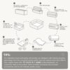 3 Piece Free Combination L Shaped Modular Sectional, Minimalist Floor Couch Set, Convertible Foam Filled Cloud Compressed Couch For Living Room - Gray - Image 25