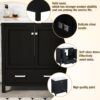 Bathroom Vanity With Single Sink, Combo Cabinet Undermount Sink, Bathroom Storage Cabinet With 2 Doors And A Drawer, Soft Closing, Multifunctional Storage, Solid Wood Frame - Black - Image 4