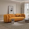 Donna - Japandi Style Boucle Sofa - Dark Yellow / Rustic - Image 7