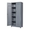 Metal Storage Cabinets, Cleaning Tool Cabinet With Locking Door, Tall Broom Tool Organizer, Large Storage Cabinet For Kitchen - Gray - Image 10
