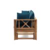Outdoor Daybed With X-Shaped Panel Backrest And Armrests - Teak - Image 7