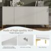 Multi Functional Storage Cabinet, 4 Door Sideboard With Unique Texture, Adjustable Shelves - White - Image 5