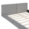 Queen Size Upholstered Platform Bed, Grounded Bed With Solid Frame - Gray - Image 6