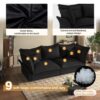 Modern Comfy Upholstered Sofa Cloud Couch, Deep Seat Couches With Multiple Large Soft Pillows, Convertible Deep Seat Chaise Longue For Living Room - Black - Image 18