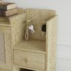 Natural Bohemia Style Shoe Cabinet, Shoe Rack Cabinet With 3 Rattan Flip Drawers, 3 Square Shelves And 1 Storage Drawer, Shoe Organizer With Mulit Storage Space And Hooks For Hallway, Entryway - Natural - Image 18