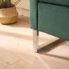 Wide Storage Soft Ottoman Bench With Armrests, Footrest Bed End Stool For Living Room, Dorm, Entryway And Bedroom - Green - Image 7