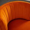 360 Degree Swivel Cuddle Barrel Accent Sofa Chair, Fluffy Round Armchair - Orange - Image 9