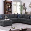 Cooper - 7 Piece Reversible L-Shape Sectional Sofa With Ottoman And Cupholder - Stone Gray - Image 8